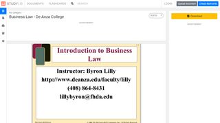 
                            9. Business Law - De Anza College - studylib.net