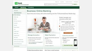 
                            2. Business Online Banking - TD Bank