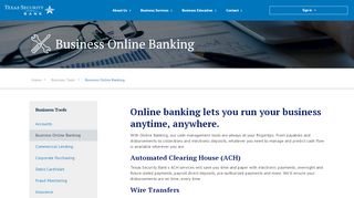
                            6. Business Online Banking - Texas Security Bank