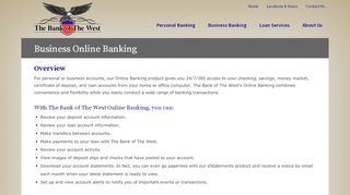 
                            7. Business Online Banking | The Bank of the West
