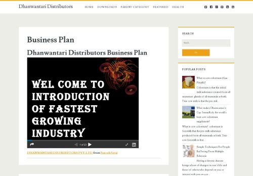 
                            9. Business Plan ~ Dhanwantari Distributors