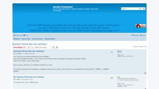 
                            11. Business Portal site not working ? - Alcatel Unleashed