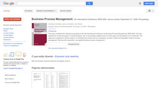 
                            9. Business Process Management: 4th International Conference, BPM 2006, ...