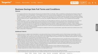 
                            3. Business Savings Sale Full Terms and Conditions - Tangerine