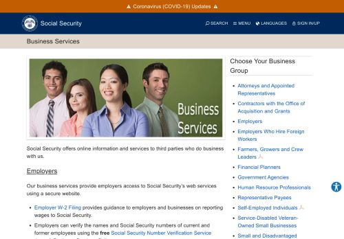 
                            4. Business Services | Social Security Administration