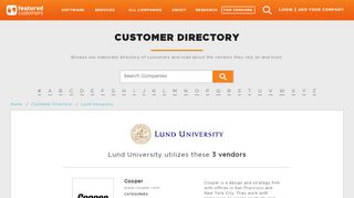 
                            12. Business Software used by Lund University - FeaturedCustomers