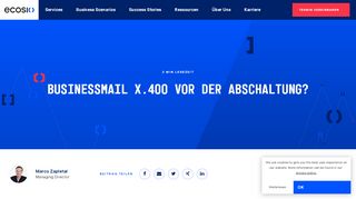 
                            12. BusinessMail X.400 vor der Abschaltung? - Ecosio