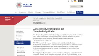 
                            6. Bußgeldstelle | Aufgaben und Tätigkeitsfelder | Polizei Brandenburg