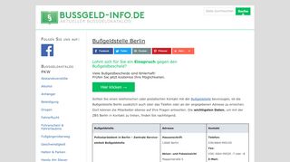 
                            7. Bußgeldstelle in Berlin - Verkehrsüberwachung 2019 - Bussgeld-Info.de