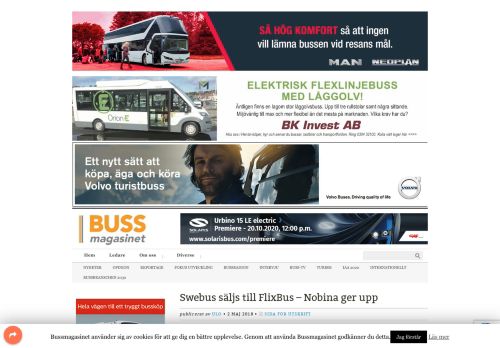 
                            7. Bussmagasinet » Swebus säljs till FlixBus – Nobina ger upp