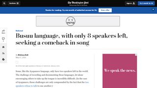 
                            13. Busuu language, with only 8 speakers left, seeking a ...