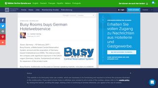 
                            4. Busy Rooms buys German Hotelwebservice - Hospitality Leaders