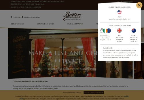 
                            4. Butlers Chocolates - Official Website