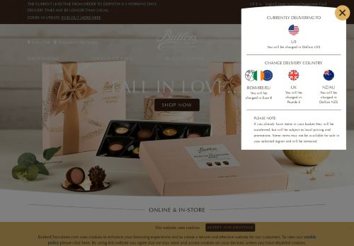 
                            2. Butlers Chocolates ® Online & In-store