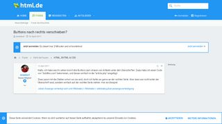 
                            2. Buttons nach rechts verschieben? | html.de - HTML für Anfänger und ...