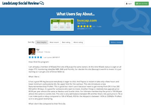 
                            7. Buxcap.com Review - What Users Say? - LeadsLeap