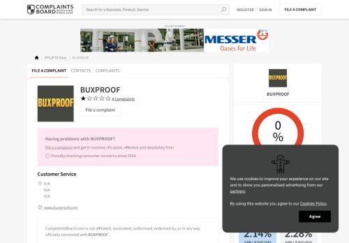 
                            4. BUXPROOF Customer Service, Complaints and Reviews