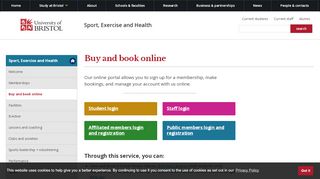 
                            7. Buy and book online | Sport, Exercise and Health | University of Bristol