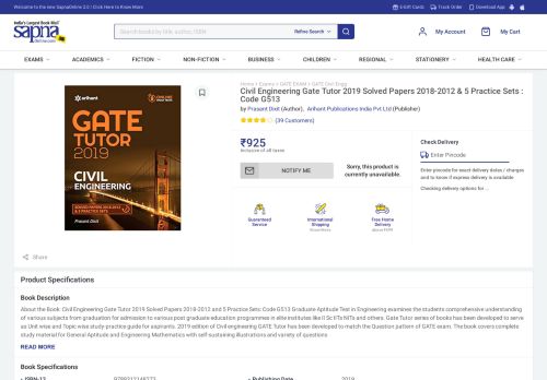 
                            12. Buy Civil Engineering Gate Tutor 2019 Solved Papers 2018-2012 & 5 ...