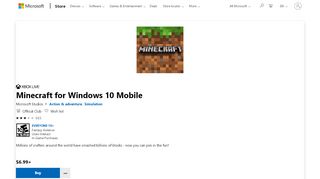 
                            13. Buy Minecraft for Windows 10 Mobile - Microsoft Store