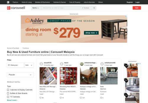 
                            2. Buy New & Used Furniture online | Carousell Malaysia