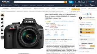 
                            8. Buy Nikon D3400 24.2 MP Digital SLR Camera (Black) + AF-P DX ...