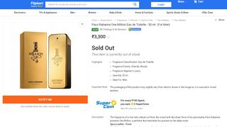 
                            9. Buy Paco Rabanne One Million EDT - 50 ml Online In India | Flipkart ...