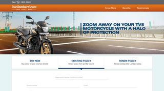 
                            4. Buy/ Renew TVS Bike Insurance Online - ICICI Lombard