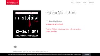 
                            12. Buy tickets to Na stojáka - 15 let, at Zoner Bobyhall, Brno, 23/04/2019 ...