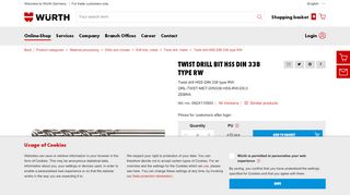 
                            10. Buy Twist drill bit HSS DIN 338 type RW (0624110500) online | WÜRTH