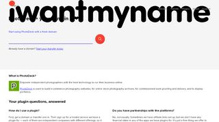 
                            12. Buy your own custom domain name for PhotoDeck - IWantMyName