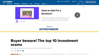 
                            7. Buyer beware! The top 10 investment scams - CNBC.com