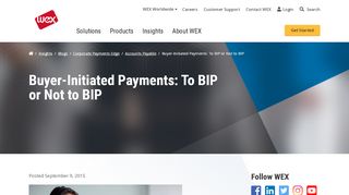 
                            13. Buyer-Initiated Payments: To BIP or Not to BIP | WEX Inc.