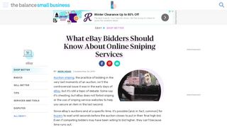 
                            10. Buyers Beware of eBay Sniping - The Balance Small Business