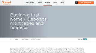 
                            4. Buying your first home - Manage your finances & mortgage » Sorted