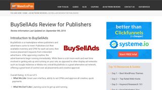 
                            5. BuySellAds Review for Publishers - MonetizePros