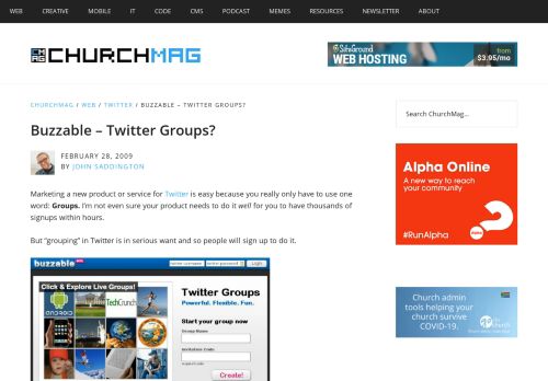 
                            12. Buzzable - Twitter Groups? - ChurchMag