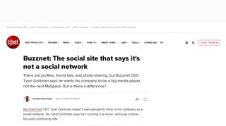
                            6. Buzznet: The social site that says it's not a social network - CNET