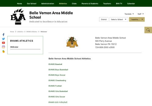 
                            10. BVAMS Athletics / Welcome - Belle Vernon Area School District