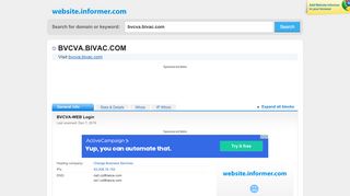 
                            5. bvcva.bivac.com at WI. BVCVA-WEB Login - Website Informer
