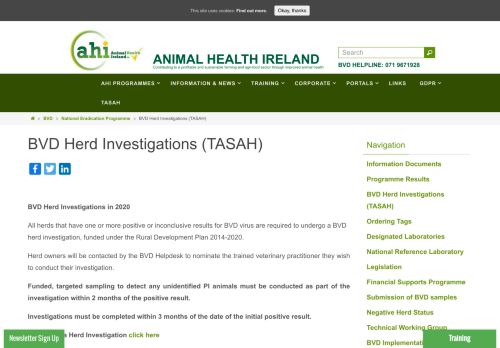 
                            7. BVD Herd Investigations (TASAH) – Animal Health Ireland