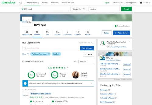 
                            12. BW Legal Reviews | Glassdoor.co.uk