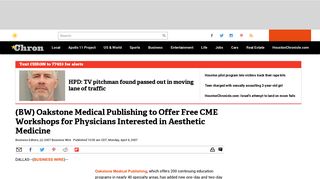 
                            12. (BW) Oakstone Medical Publishing to Offer Free CME Workshops for ...