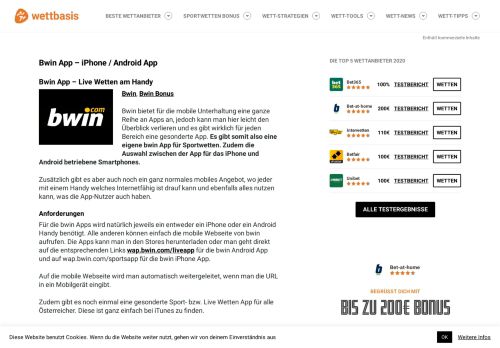
                            13. Bwin App - iPhone / Android App | Live Wetten am Handy - Wettbasis