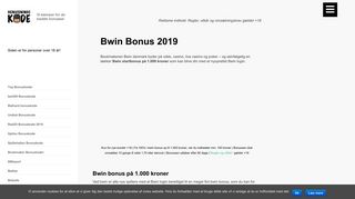 
                            10. bwin Bonus 2019 - Scor 100% i velkomstbonus op til 1.000 kroner