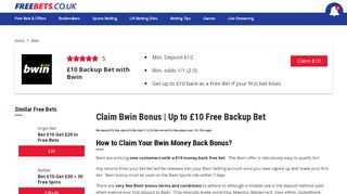 
                            10. Bwin Bonus - Claim £10 Free Bet Offer | Freebets.co.uk