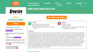 
                            7. Bwin Casino 2018: 1500 kr. i bonus og fede kampagner ⇒