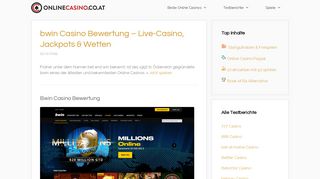 
                            11. bwin Casino Bewertung - Live-Casino, Jackpots & Wetten