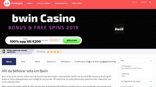 
                            12. ① bwin Casino: Bonus 100% upp till €200 & free spins! - Passagen