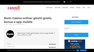 
                            12. Bwin Casino online: giochi gratis, bonus e app mobile | Casino ...